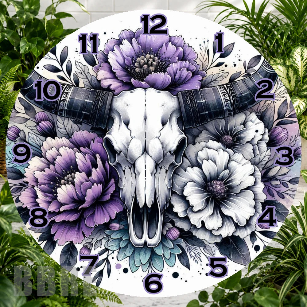 Floral Skull 6 Clock Sublimation Wrap,