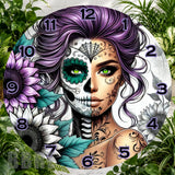 Sugar Skull Clock Sublimation Wrap,