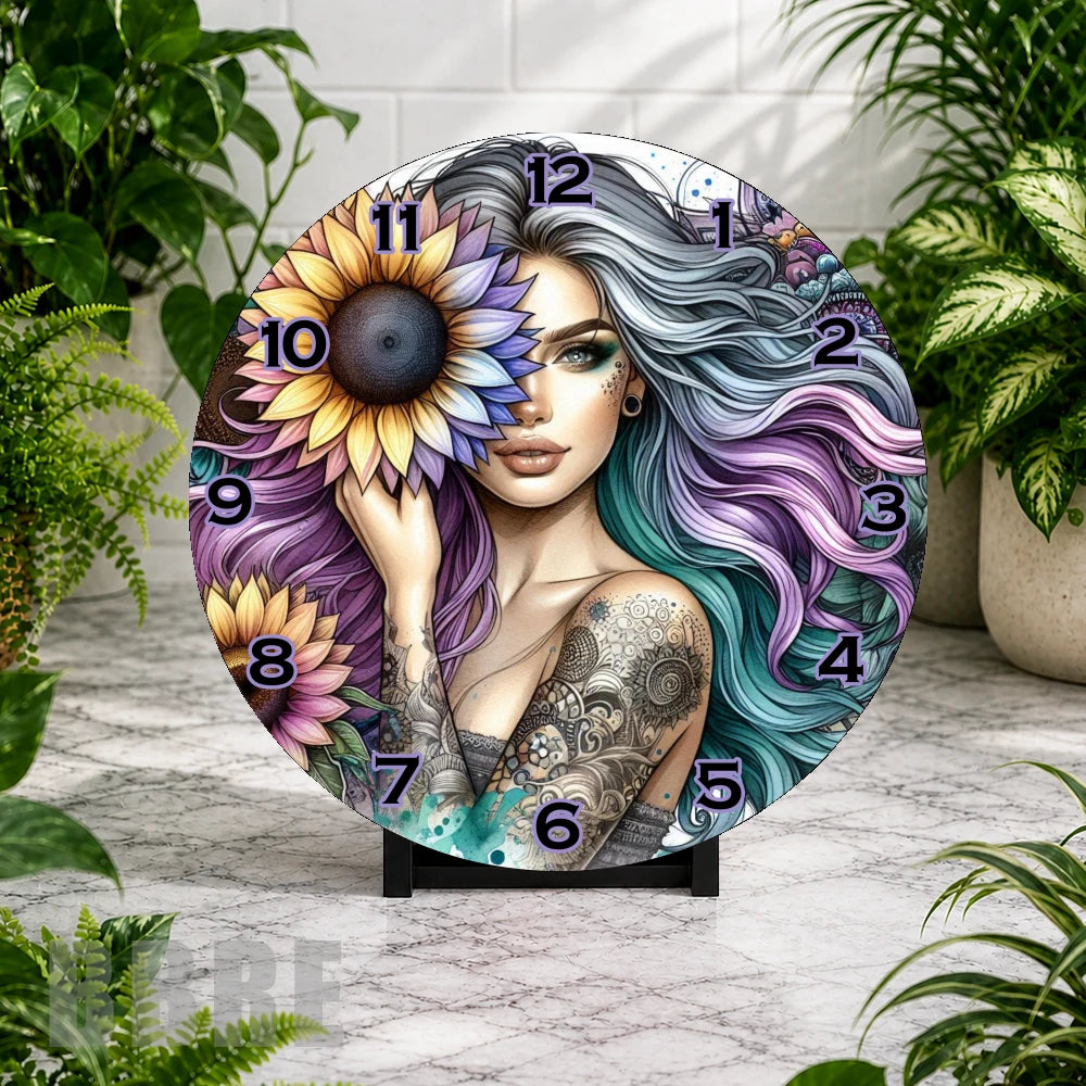Sunflower Beauty Clock Mockup,