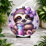Cute Sloth Clock Mockup,