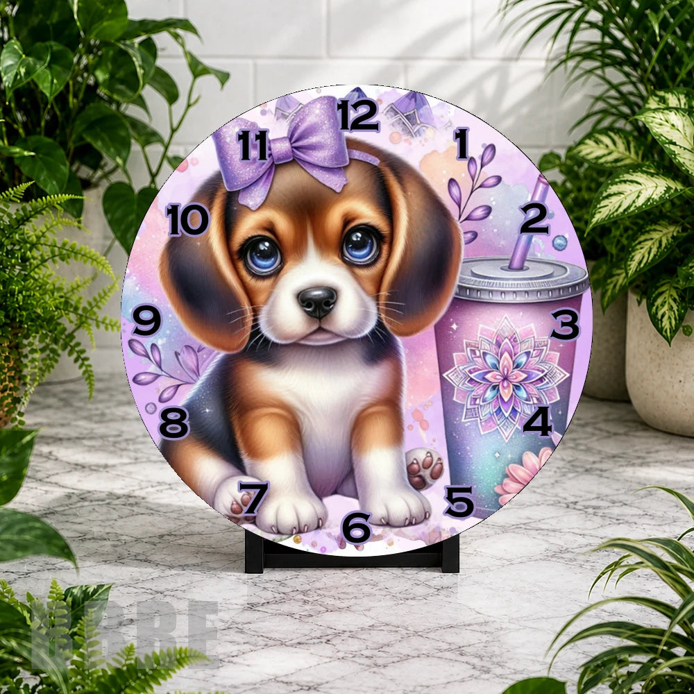 Cute Puppy Clock Mockup,