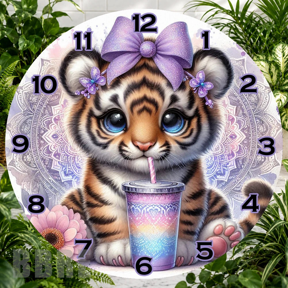 Cute Tiger Clock Sublimation Wrap,