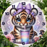 Cute Tiger Clock Sublimation Wrap,