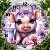 Cute Piglet Clock Sublimation Wrap,