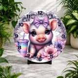 Cute Piglet Clock Mockup,