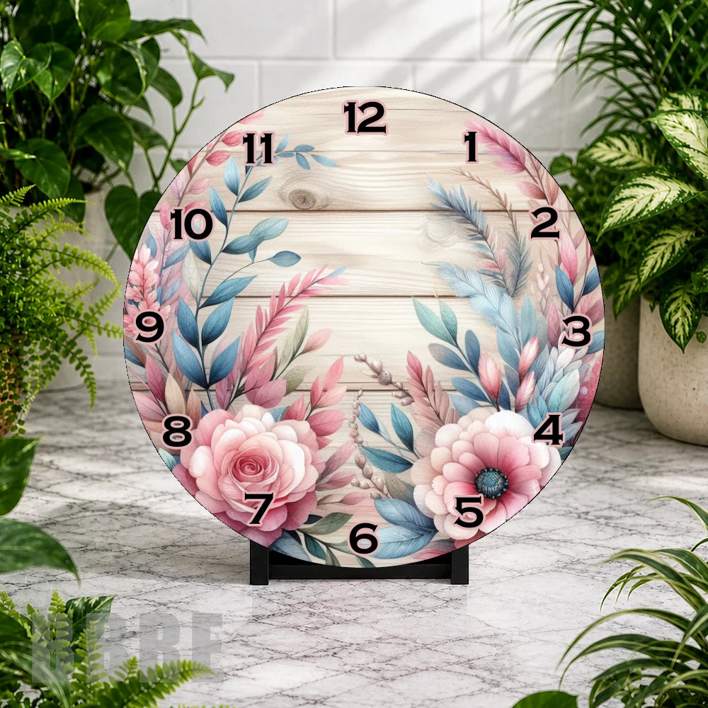 Floral Clock 3 Clock Mockup,