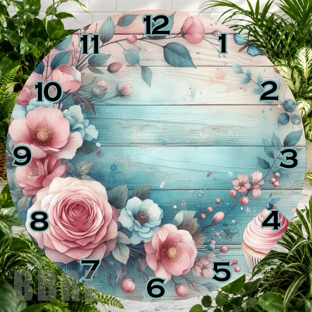 Floral Clock 5 Clock Sublimation Wrap,
