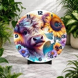 Cow Sunflower Clock Mockup,