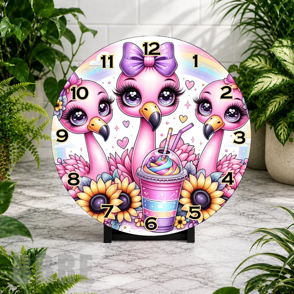 Flamingo Delight Clock Mockup,
