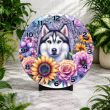 Floral Husky Clock Mockup,