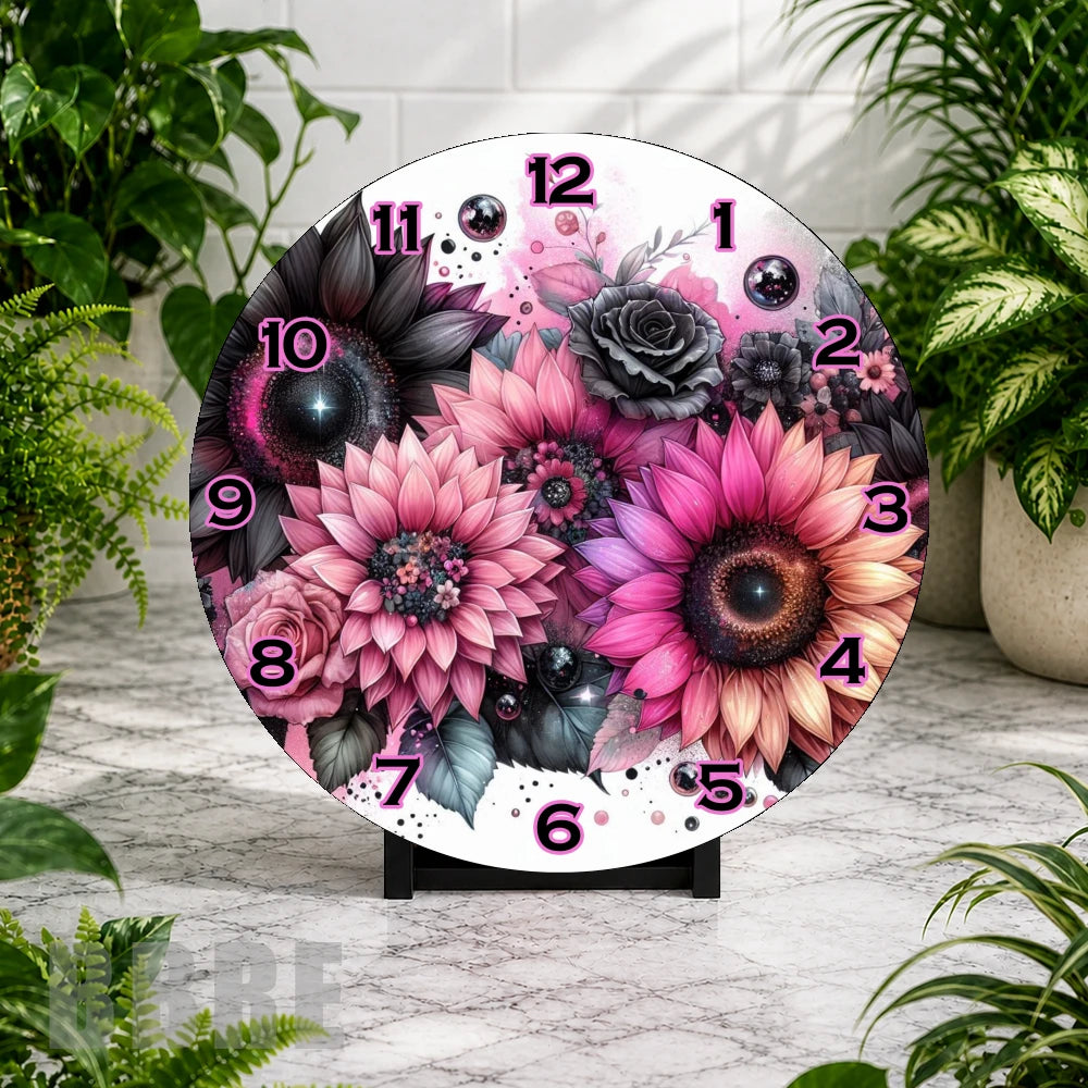 Floral Timepiece Clock Mockup,