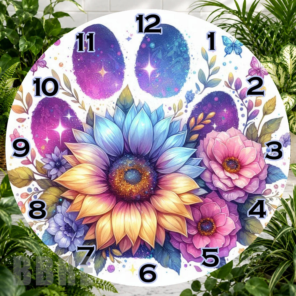 Floral Galaxy Clock Sublimation Wrap,