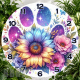 Floral Galaxy Clock Sublimation Wrap,