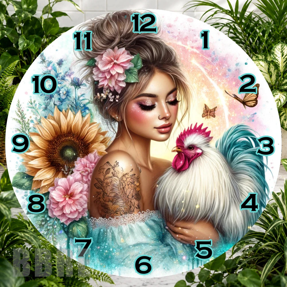 Floral Beauty Clock Sublimation Wrap,