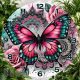 Butterfly Mandala Clock Sublimation Wrap,