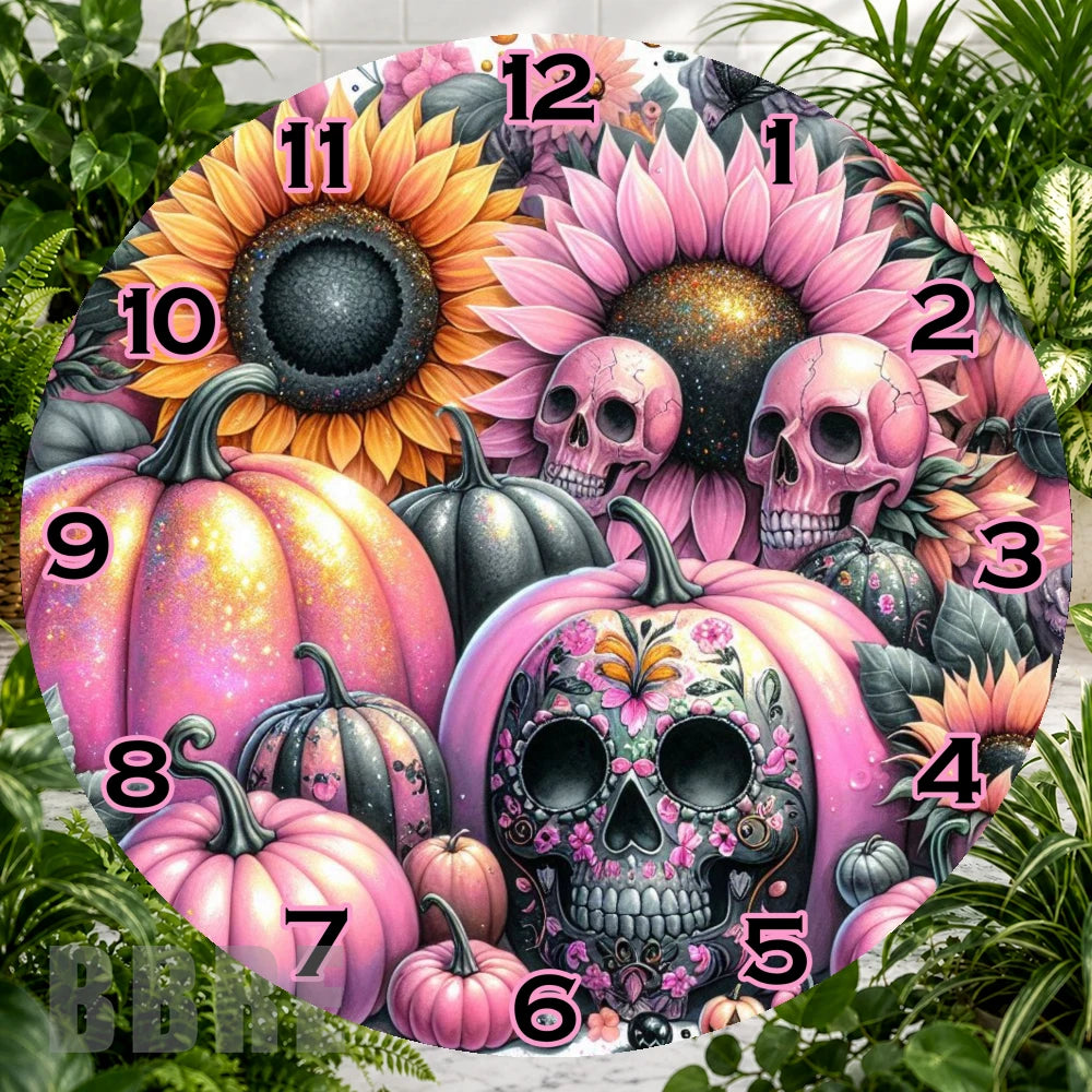 Skull Pumpkin Clock Sublimation Wrap,