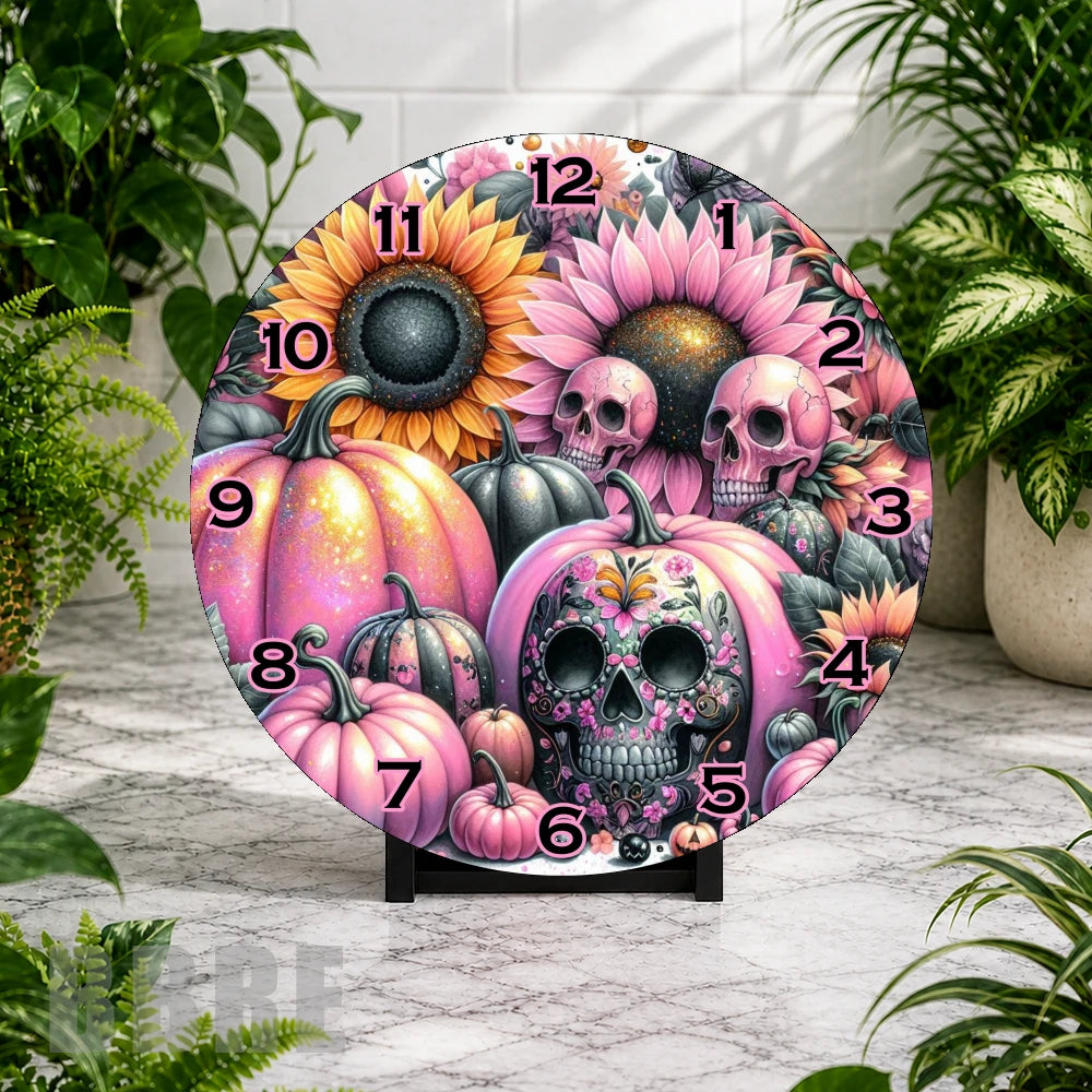 Skull Pumpkin Clock Mockup,