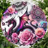 Dragon Roses Clock Sublimation Wrap,