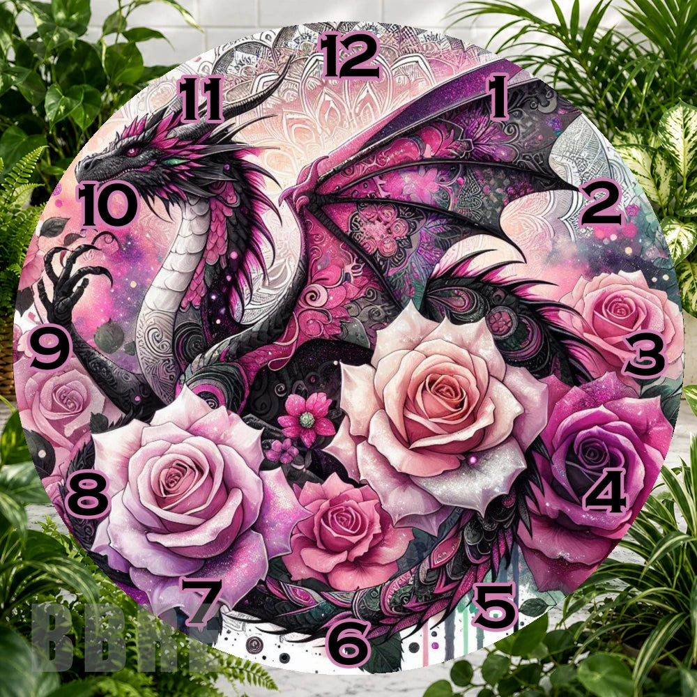 Dragon Rose Clock Sublimation Wrap,