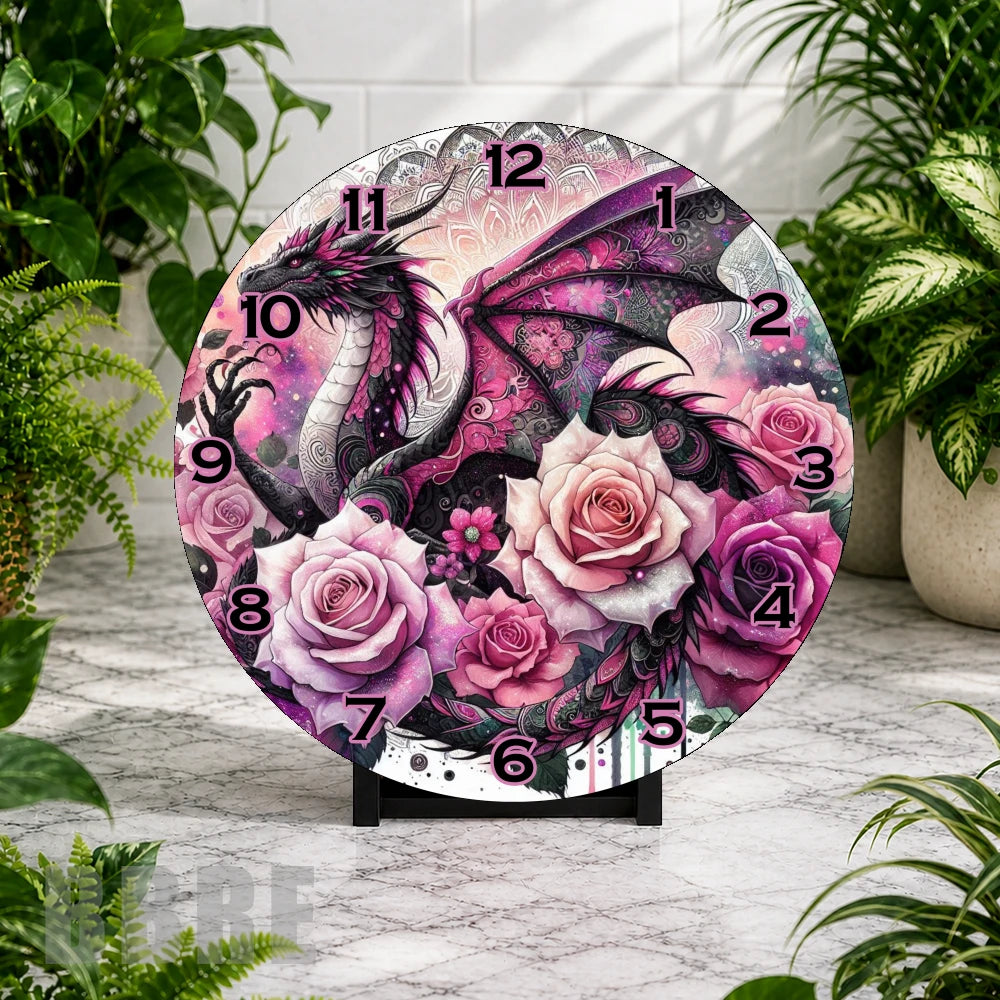 Dragon Rose Clock Mockup,
