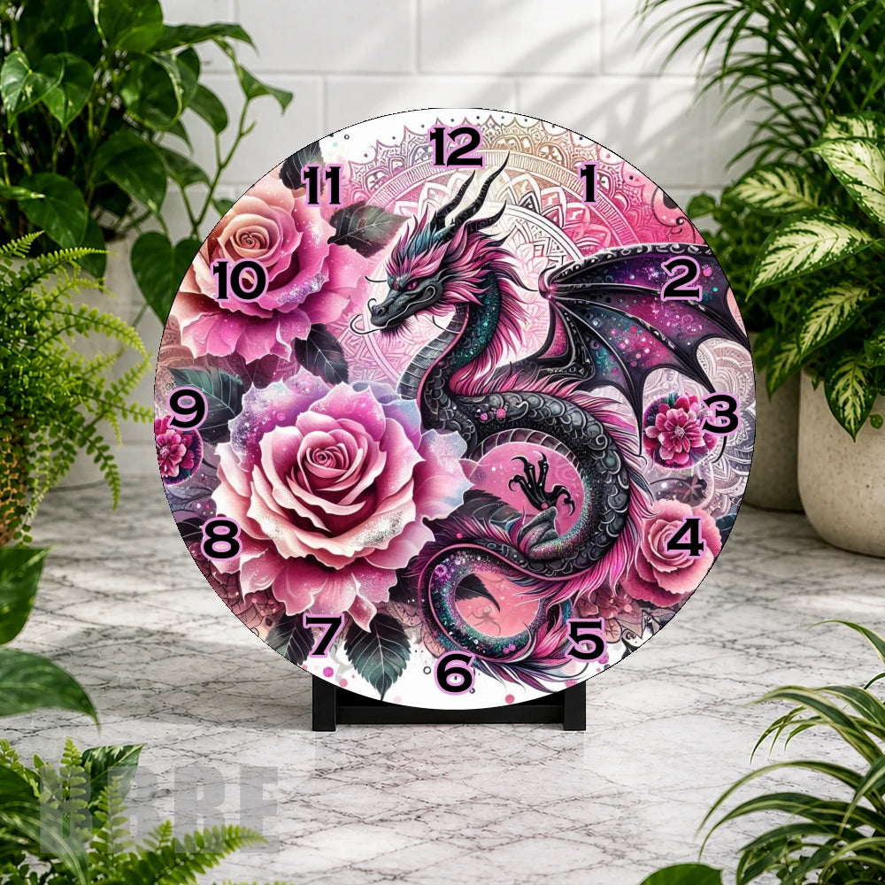 Dragon Rose 2 Clock Mockup,
