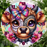 Colorful Cow Clock Sublimation Wrap,