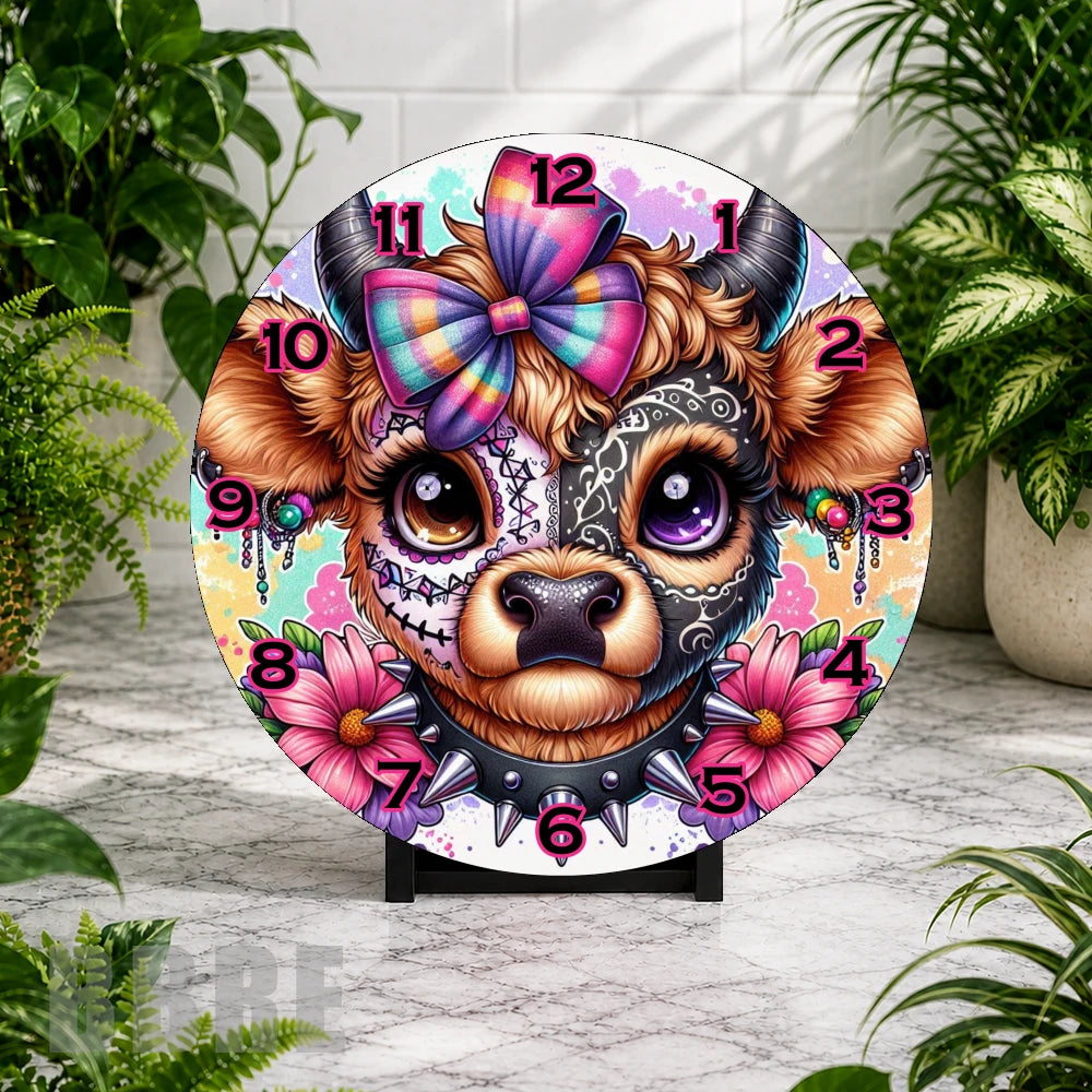 Colorful Cow Clock Mockup,