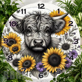Highland Cow 2 Clock Sublimation Wrap,
