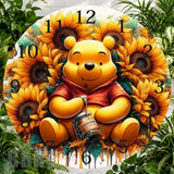 Sunflower Pooh Clock Sublimation Wrap,