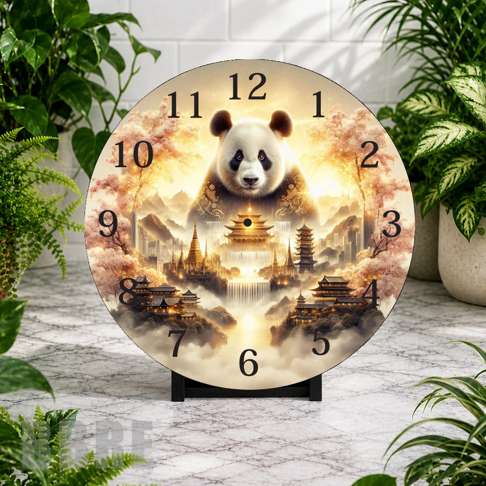 Panda Landscape Clock Mockup,