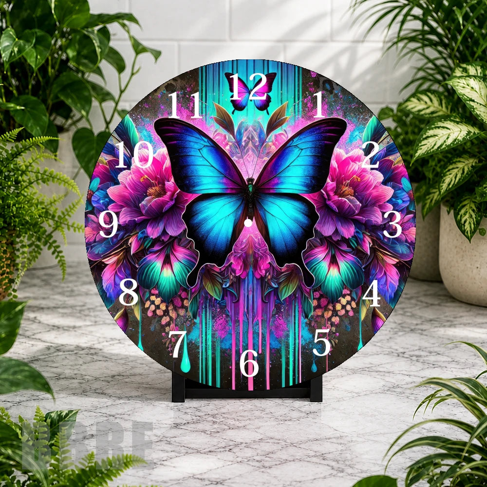 Butterfly Bloom 9 Clock Mockup,