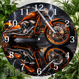 Orange Motorcycle Clock Sublimation Wrap,