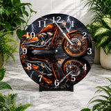 Orange Motorcycle Clock Mockup,