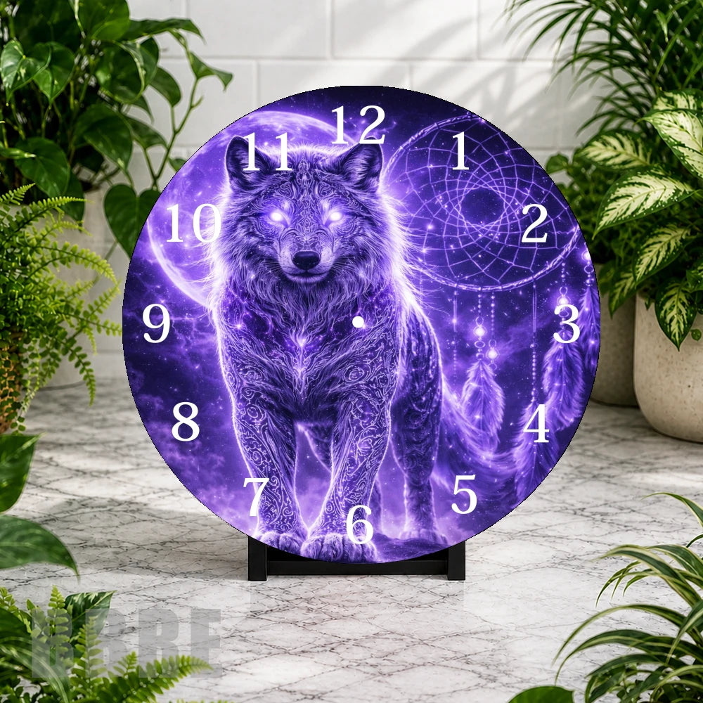 Mystical Wolf Clock Mockup,