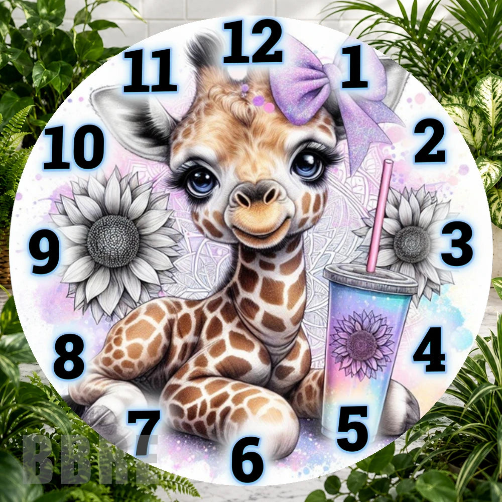 Giraffe Clock Clock Sublimation Wrap,