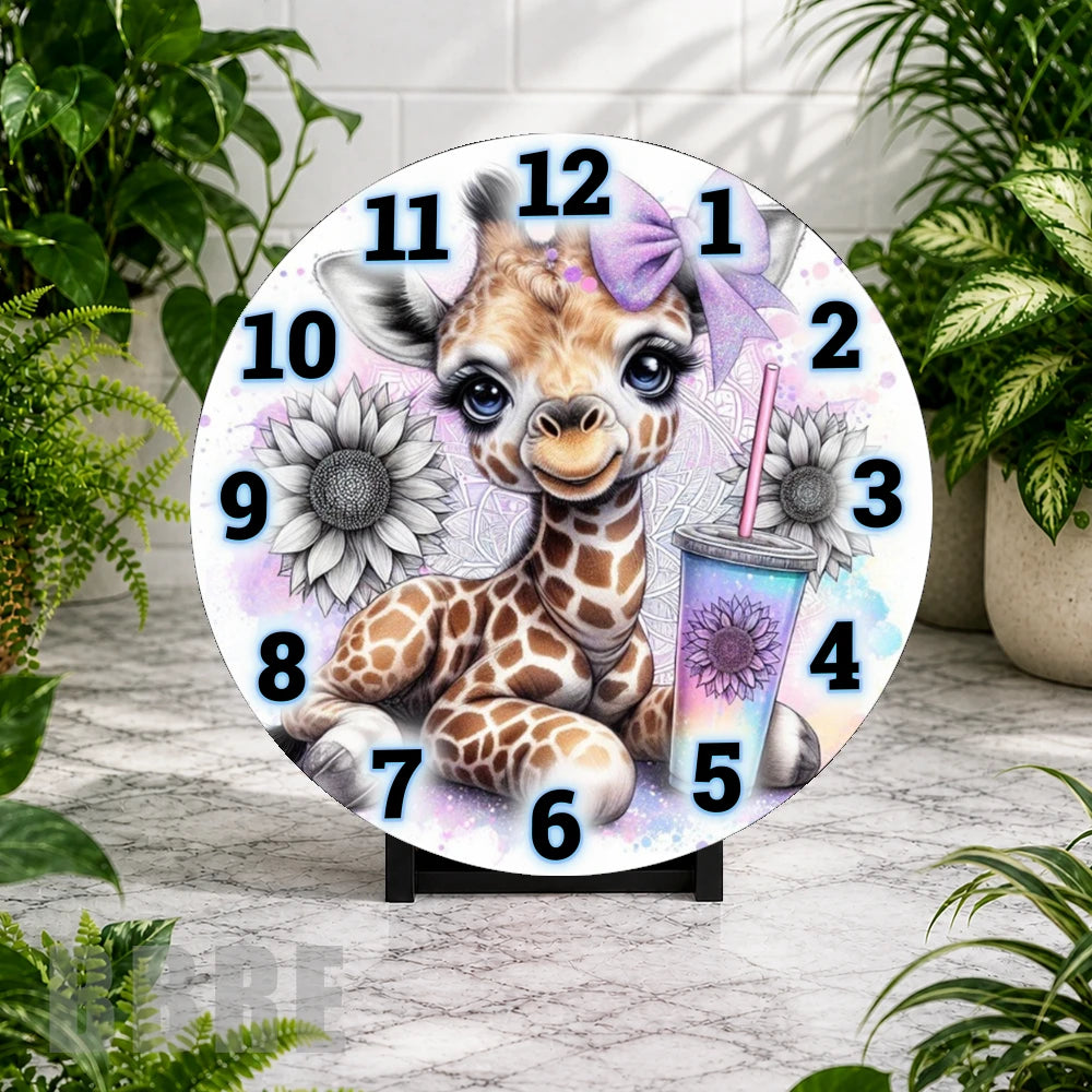 Giraffe Clock Clock Mockup,
