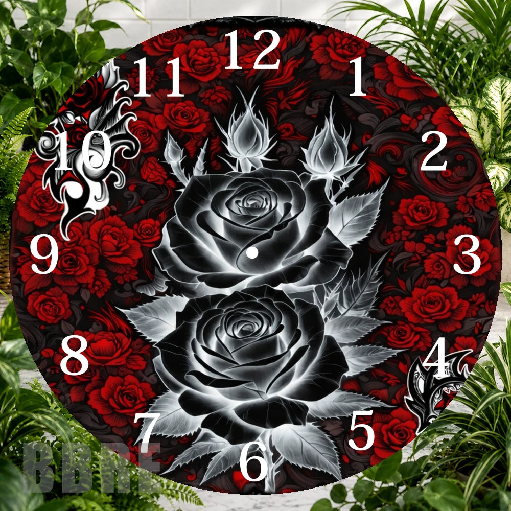 Black Rose Clock Sublimation Wrap,