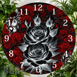 Black Rose Clock Sublimation Wrap,