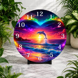 Dolphin Sunset Clock Mockup,
