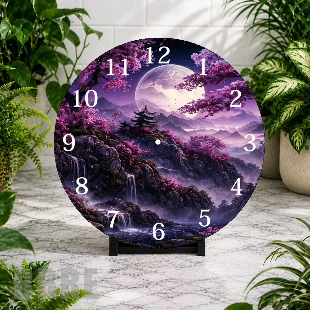 Serene Landscape Clock Mockup,