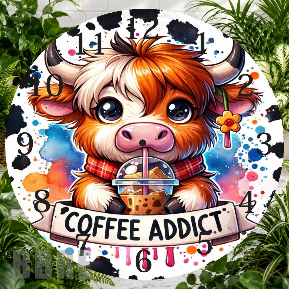 Coffee Cow Clock Sublimation Wrap,