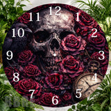 Skull Roses Clock Sublimation Wrap,