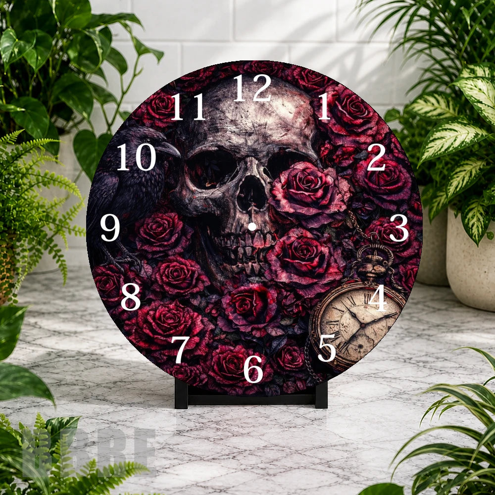 Skull Roses Clock Mockup,