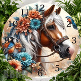 Floral Horse Clock Sublimation Wrap,