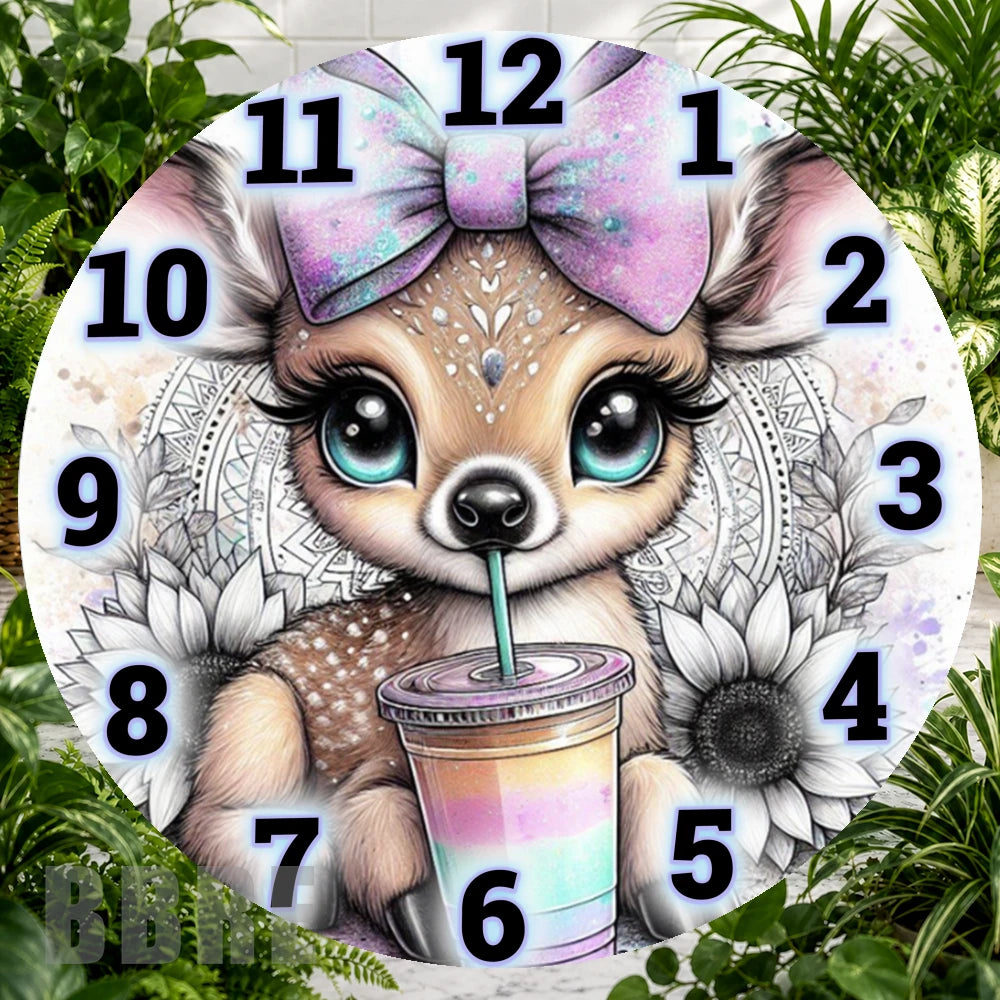 Cute Fawn Clock Sublimation Wrap,