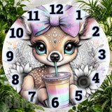 Cute Fawn Clock Sublimation Wrap,