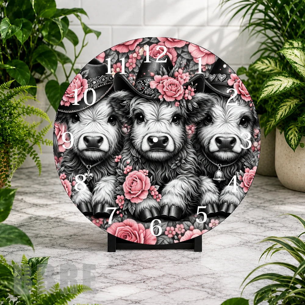 Cow Trio 2 Clock Mockup,
