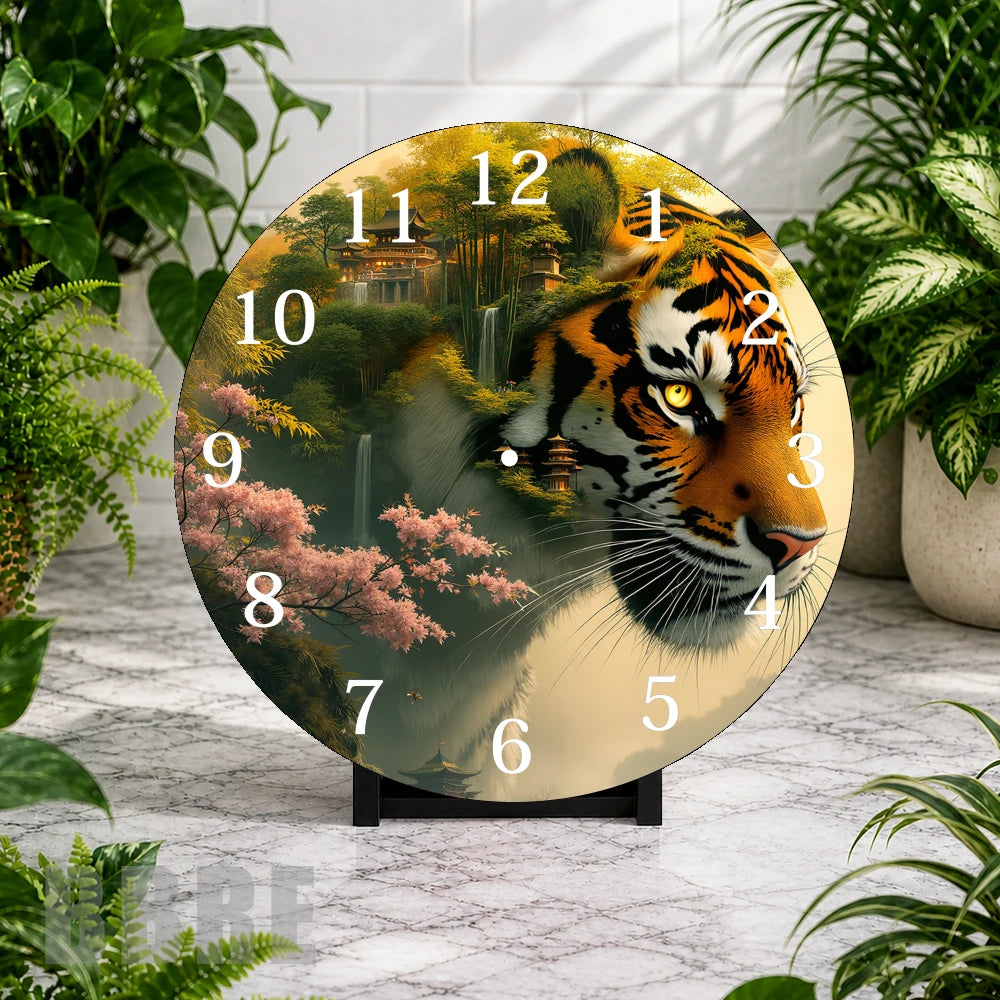 Tiger Landscape 2 Clock Mockup,