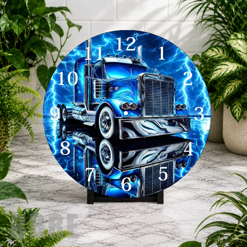 Electric Truck 2 Clock Mockup,