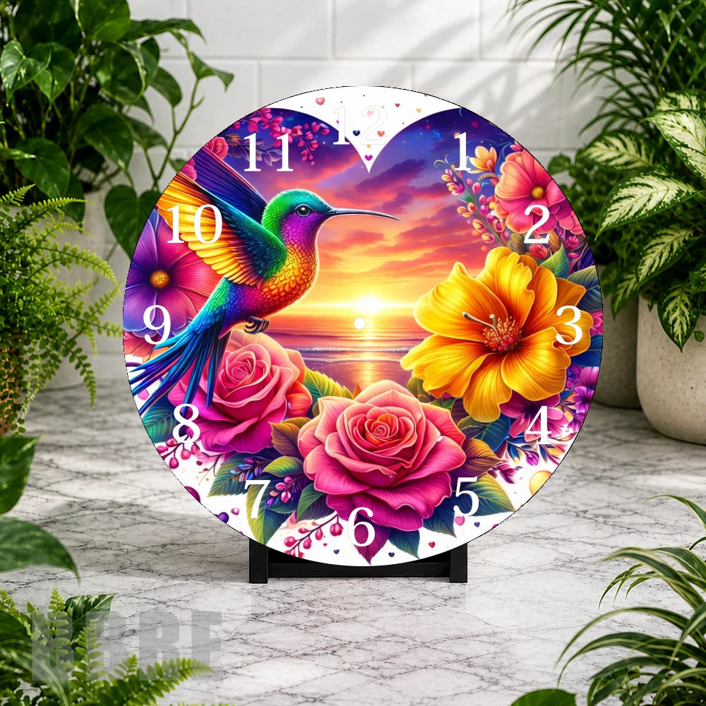 Hummingbird Sunrise Clock Mockup,